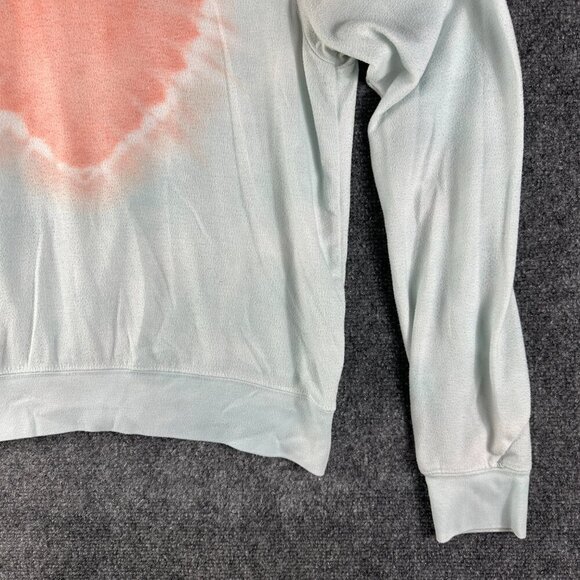 Wildfox Sweatshirt Womens Medium Fleece Rib Hem Cuffs Pullover Blue Heart - Picture 2 of 7